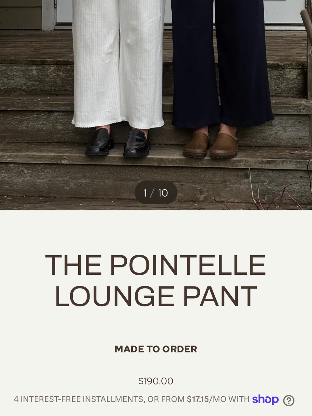 Jimi co Pointelle pant in white